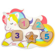 Dřevěné puzzle s čísly Unicorn
