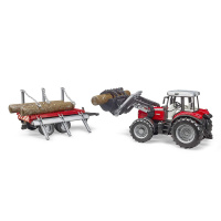 Bruder - Traktor s nakladačem a přívěsem