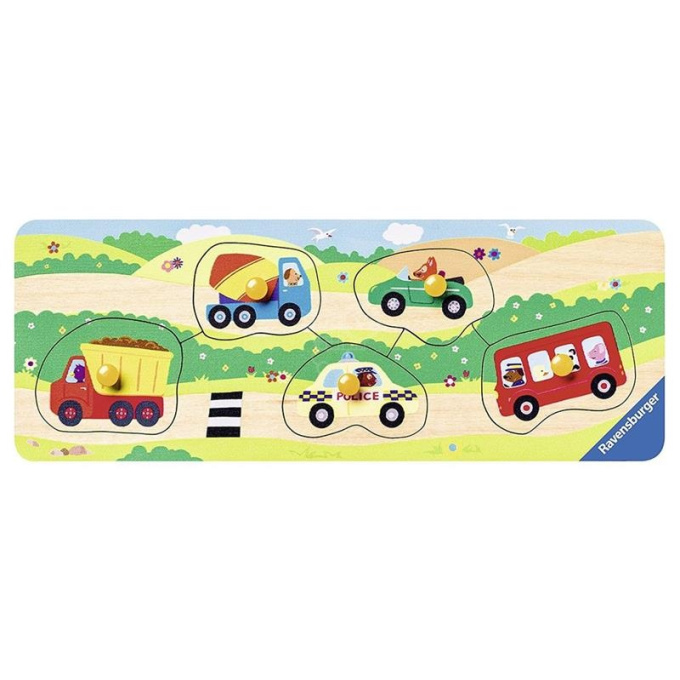 Dřevěné puzzle s úchytem - Dopravní prostředky