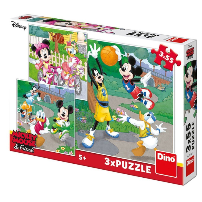 Puzzle 3x55 – Mickey Mouse a přátelé