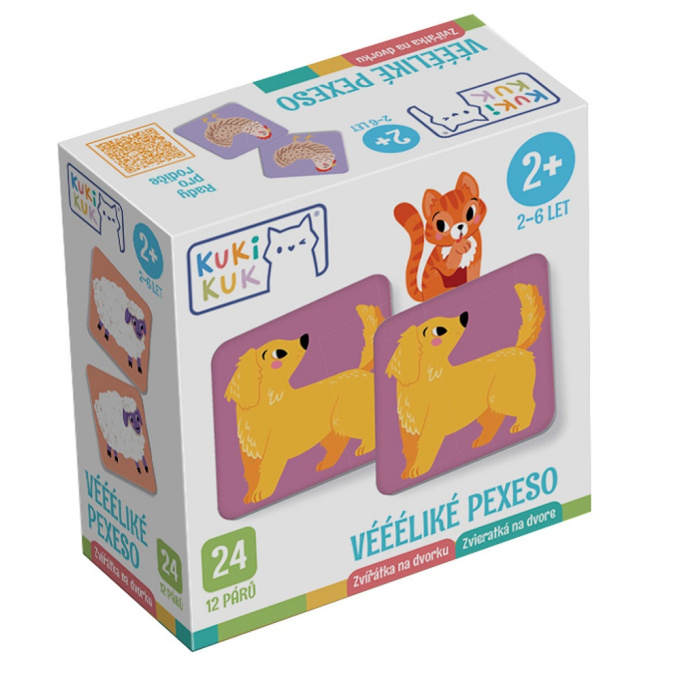 Veliké pexeso KukiKuk – Zvířatka na dvorku