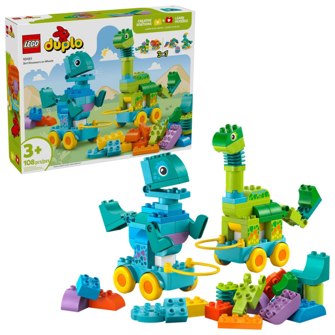 10451 Lego Duplo – 3 v 1: Dinosauři na kolečkách