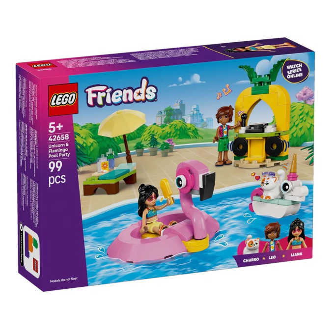 42658 Lego Friends - Zábava u bazénu s jednorožcem a plameňákem