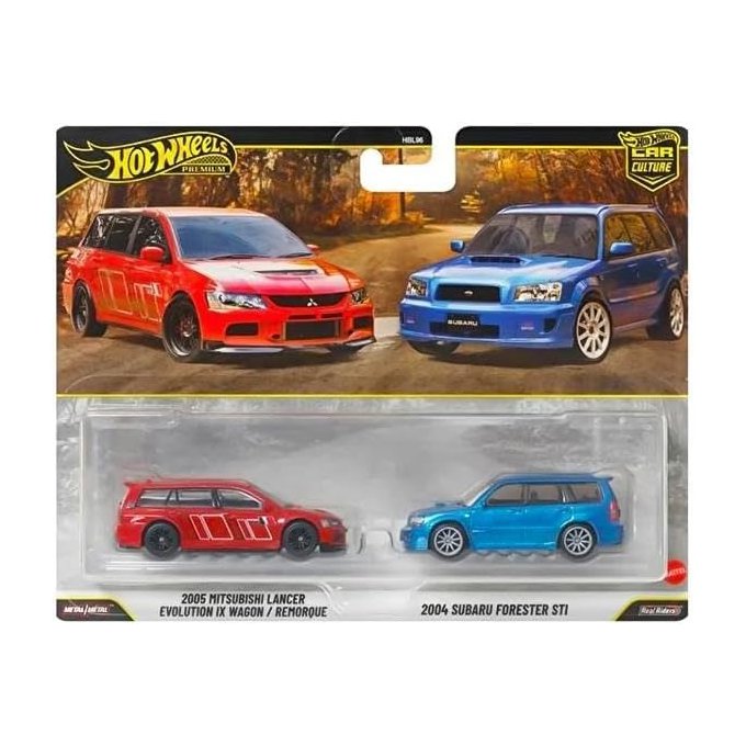 Hot Wheels - Premium auto 2005 Mitsubishi Lancer & 2004 Subaru Forester STI