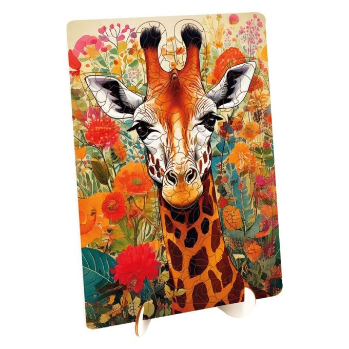 Drevené puzzle – Zvířata Žirafa