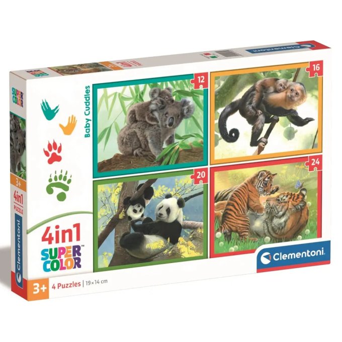 Puzzle 4v1 - Roztomilá mláďata