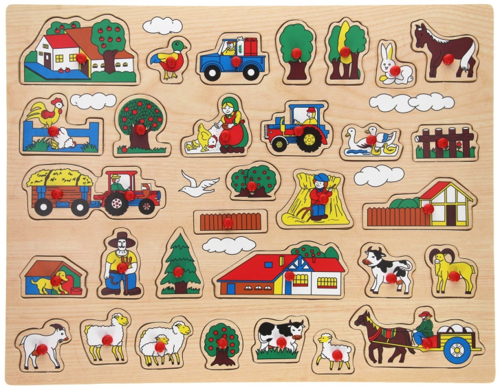 Dřevěné puzzle s úchytem