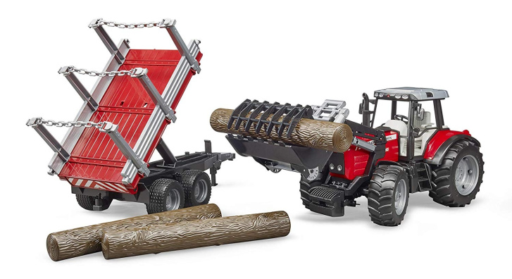 Bruder - Traktor s nakladačem a přívěsem