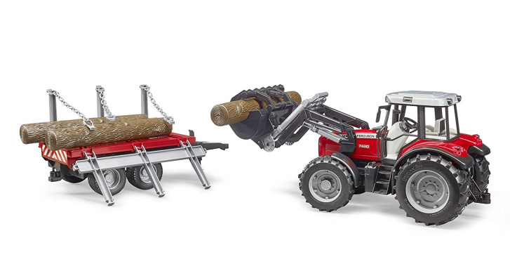 Bruder - Traktor s nakladačem a přívěsem