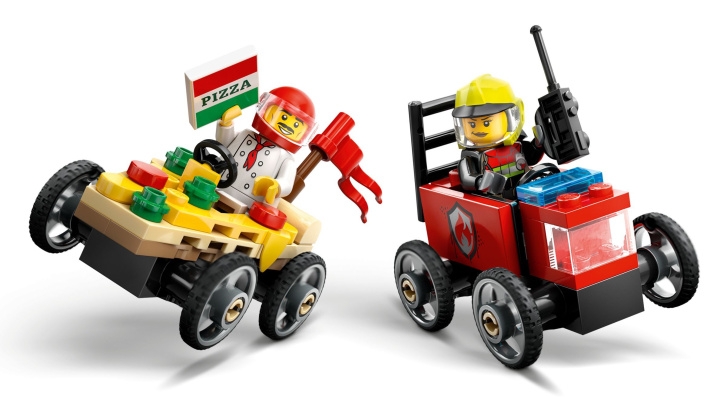 60458 Lego City – Závodní balíček: Rozvoz pizzy vs. hasičské auto