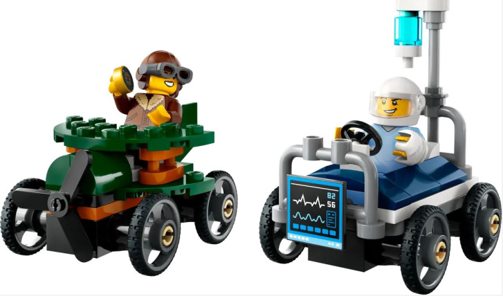 60459 Lego City – Závodní balíček: Letadlo vs. nemocniční lůžko