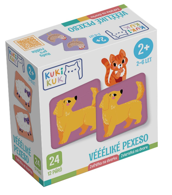 Veliké pexeso KukiKuk – Zvířatka na dvorku