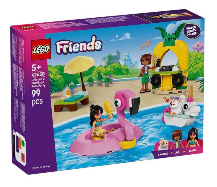 42658 Lego Friends - Zábava u bazénu s jednorožcem a plameňákem