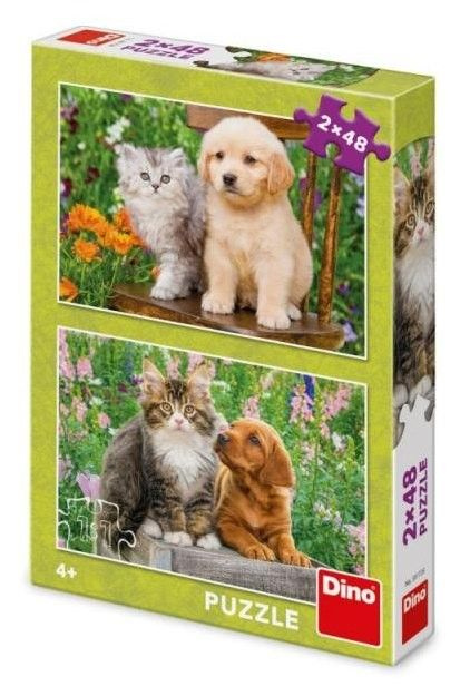 Puzzle 2x48 – Pejsek a kočička