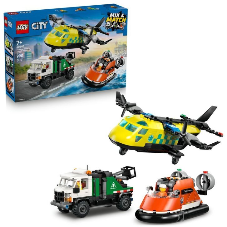 60505 Lego City – Remix: Letadlo, servisní vůz a vznášedlo