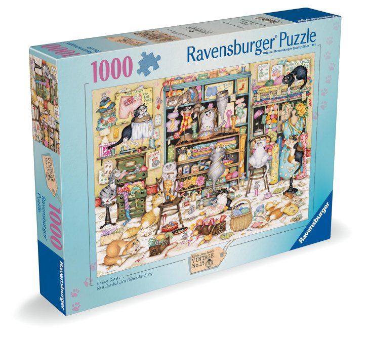 Puzzle 1000 - Kočičí šicí dílna