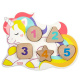 Dřevěné puzzle s čísly Unicorn